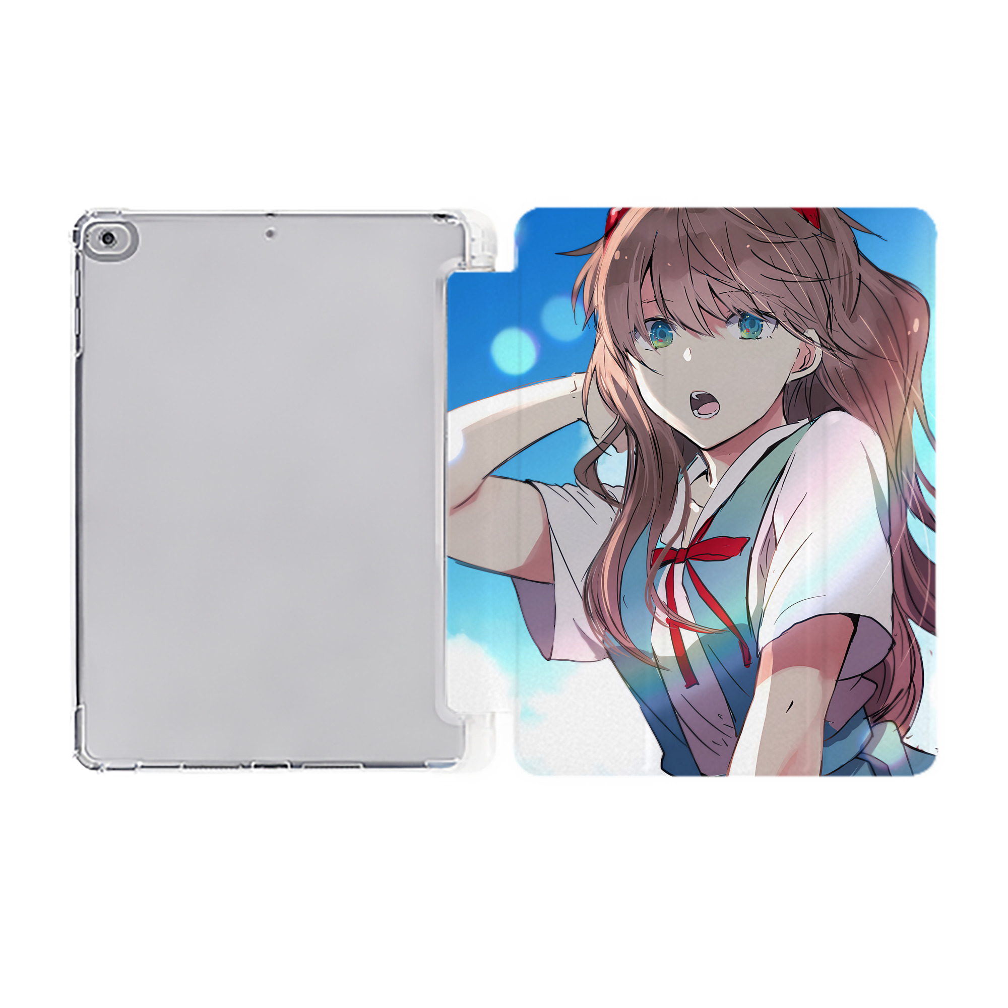 （画像用） EVA 新世紀エヴァンゲリオン IPad ケース ペン収納付き 三つ折りスタンド PUレザー×シリコン 対応機種9.5/10.5/10.9インチ